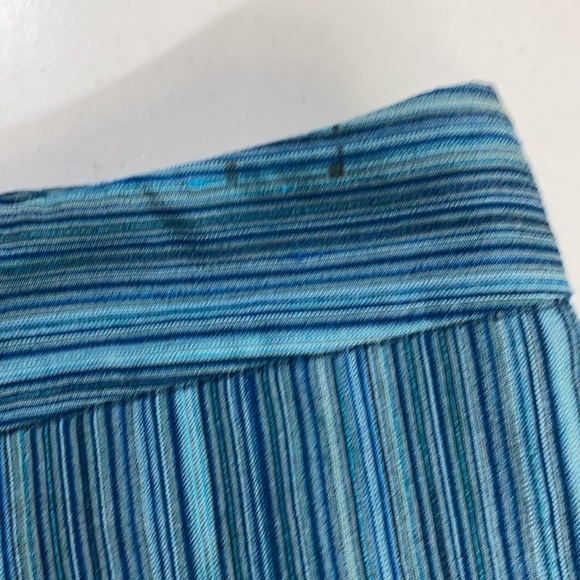 Ted Baker Striped Blue Linen Silk Blend Drawstring Hem Pants - Picture 11 of 11